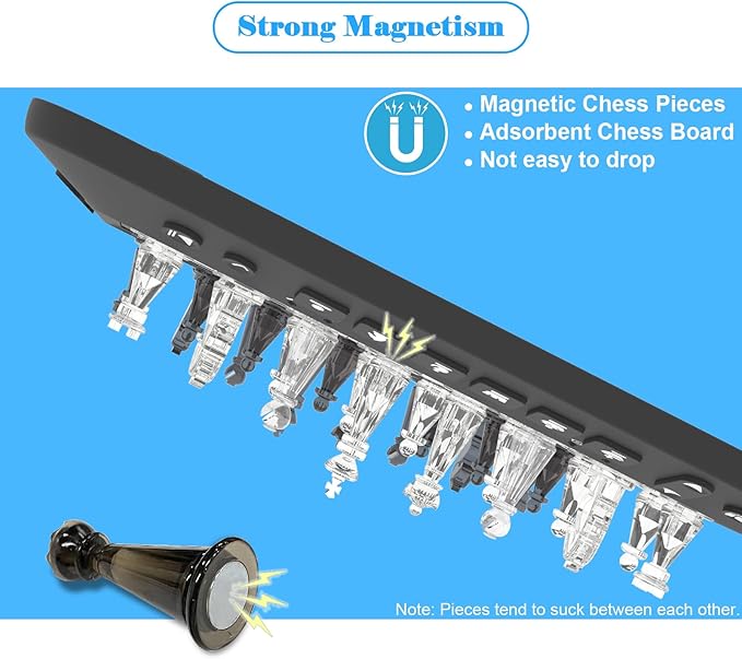 P6 Electronic Chess Board Chess Computer Talking Smart Chess Board Magnetic Electronic Chess Set with LED for Kids & Adults