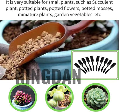 10Pcs Mini Shovel,Plastic Mini Gardening Shovel Spoons Soil Scoops,Cultivation Digging Transplanting Tools for Succulents Potted Flowers,Sand Scoops/Coffee Beans/Milk Powder Scoops (All Black)