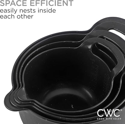 COOK WITH COLOR Nesting Plastic Mixing Bowl Set with Pour Spouts and Handles