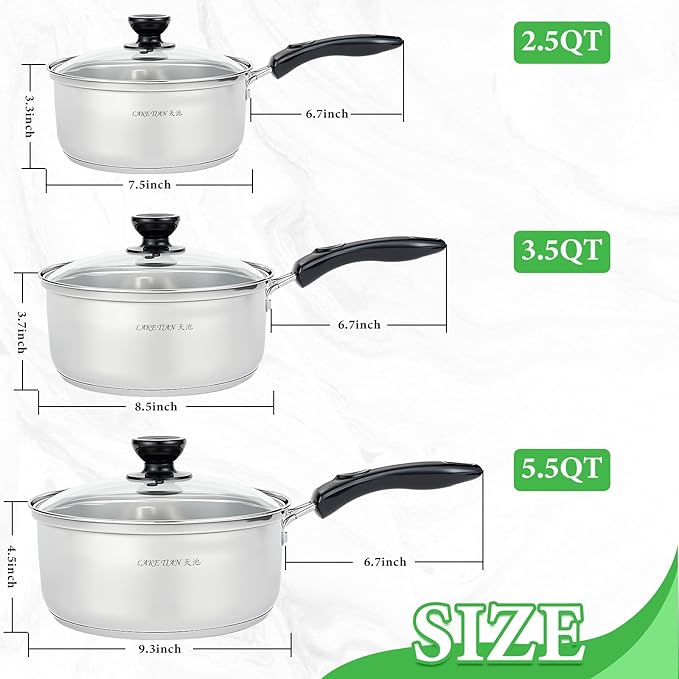 Stainless Steel Saucepan with Lid Set