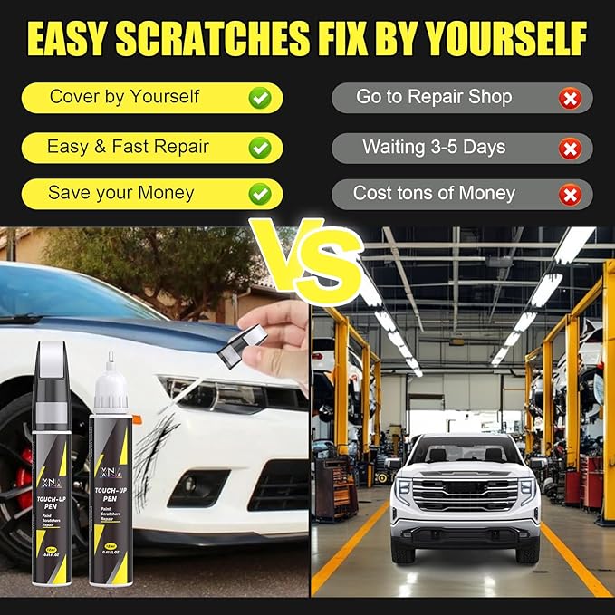 XNA Car Touch Up Paint (Mosaic Black Metallic(GB8/WA384A)) for Chevrolet, 2 in 1 Car Scratch Remover with Pen Tip and Brush, Exact Color-Matched for Car Paint Scratch Repair, Quick & Easy Fix