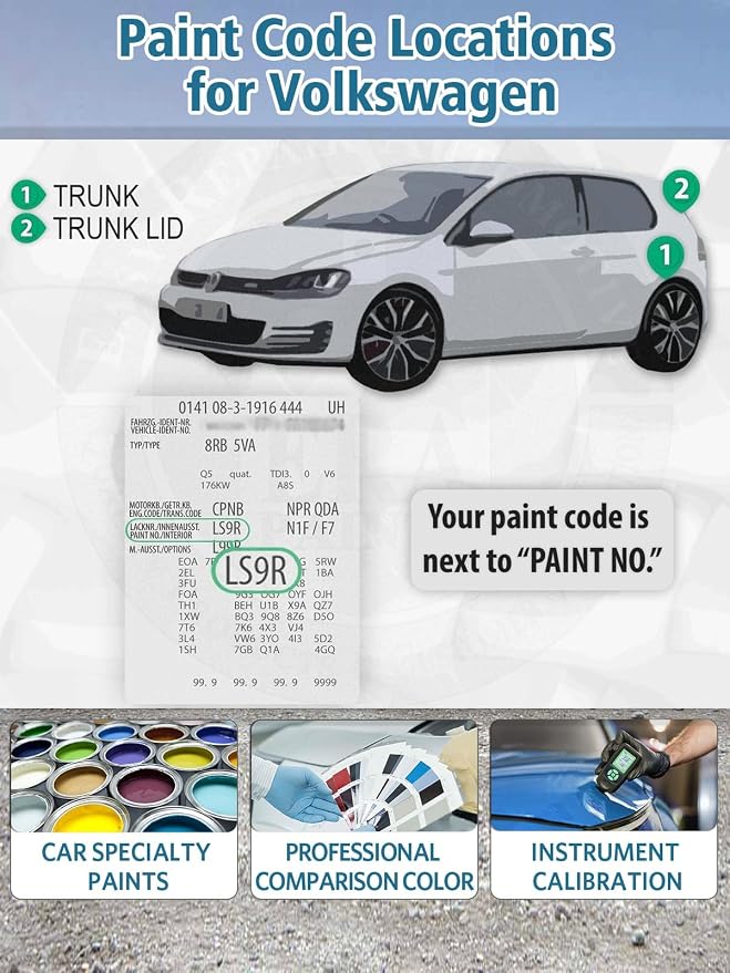 L0G3/6L Aurora Red Metallic Touch Up Paint for Volkswagen, Exact Color Match Car Paint Scratch Repair Remover Pen Kit Quick & Easy Fix Vehicle Chips and Automotive Nicks and Scuff