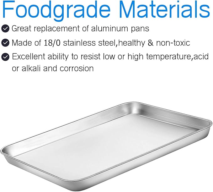 Cookie Sheet and Cooling Rack Set, 16 inch Stainless Steel Baking Pan