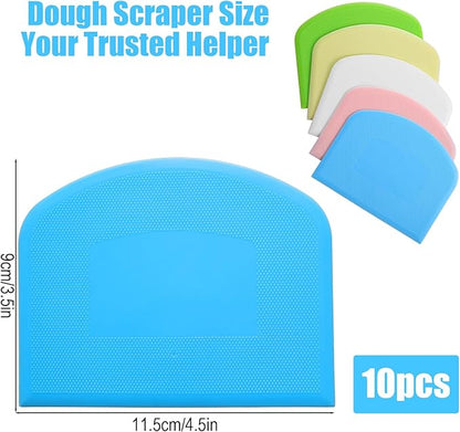 10 Pcs Plastic Bench Scraper for Baking