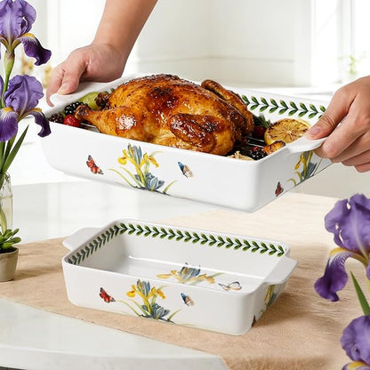 ACMLIFE Ceramic Casserole Dish Set, Ceramic Baking Dish