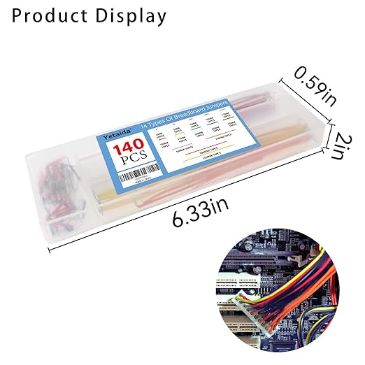 140 Jumper Wires Kit 14 Lengths Assorted Preformed Breadboard Jumper Wire, for Prototyping Solder Circuits, with Free Box