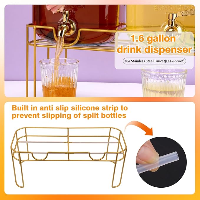 1.6 gallon Glass Beverage Dispenser
