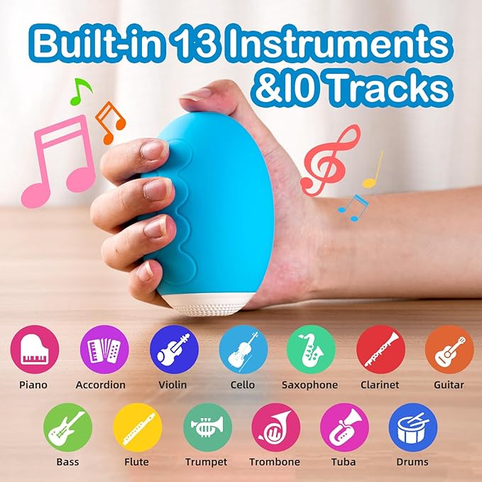 Thumb Piano, Electronic Handy Piano for Music Beginner,5-Keys 13 Kinds of Musical Instruments, Pocket Portable Educational Keyboard Finger Instruments,Easter Birthday Gift for Kids and Adults