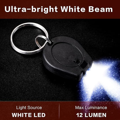 12 Pack Ultra Bright Mini LED Keychain Flashlight, Small Key Ring Flashlight, Portable LED Keychain Light