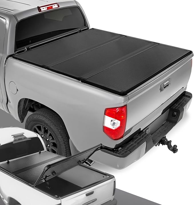 DNA MOTORING New Upgrade Truck Bed Top Hard Solid Tri-Fold Tonneau Cover Compatible with 22-23 Toyota Tundra 6-1/2' Bed, TTC-HARD-093, TTC-HARD-093