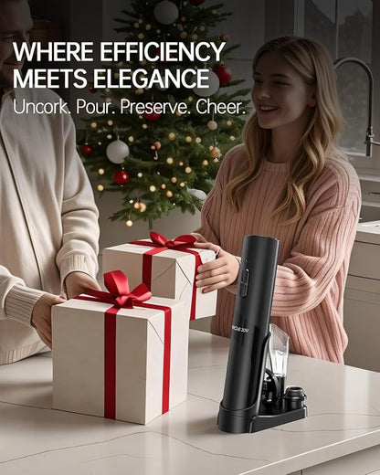 CIRCLE JOY Rechargeable Wine Opener Electric Wine Bottle Opener 7-in-1 Wine