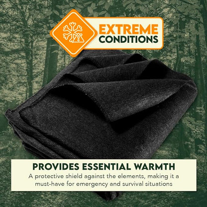 SE Black 64" x 84" 4-lb. Warm Blanket with 80% Wool - BI64845BK