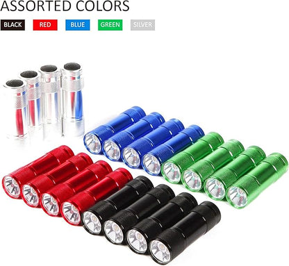FASTPRO 20-Pack 100 Lumen Super Bright Aluminum LED Flashlights Set, with AAA Dry Batteries Included and Pre-Installed