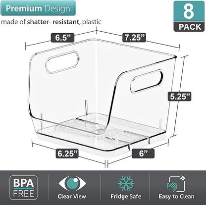 Sorbus Stackable Storage Bins Open Front, Pantry Bins