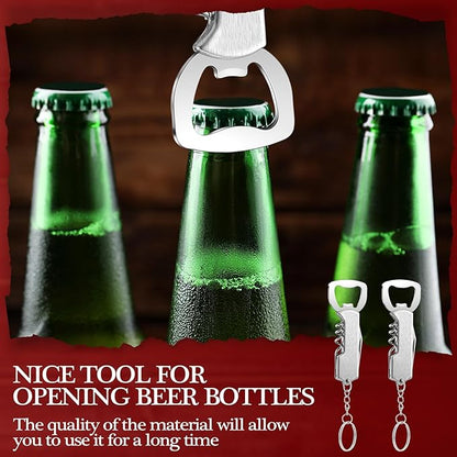 Ziliny 48 Pcs Bottle Opener Keychain Bulk Wine Bottle Beer Opener Keychain