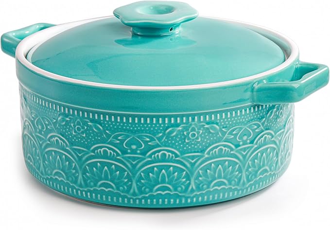 Elsjoy 2 Quart Round Ceramic Casserole Dish