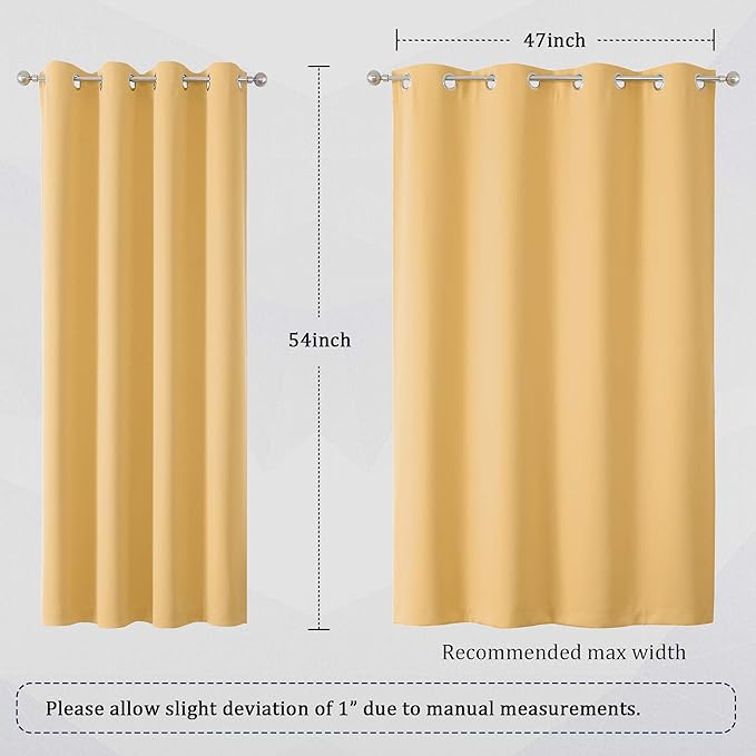 DUALIFE Yellow Solid Blackout Curtains