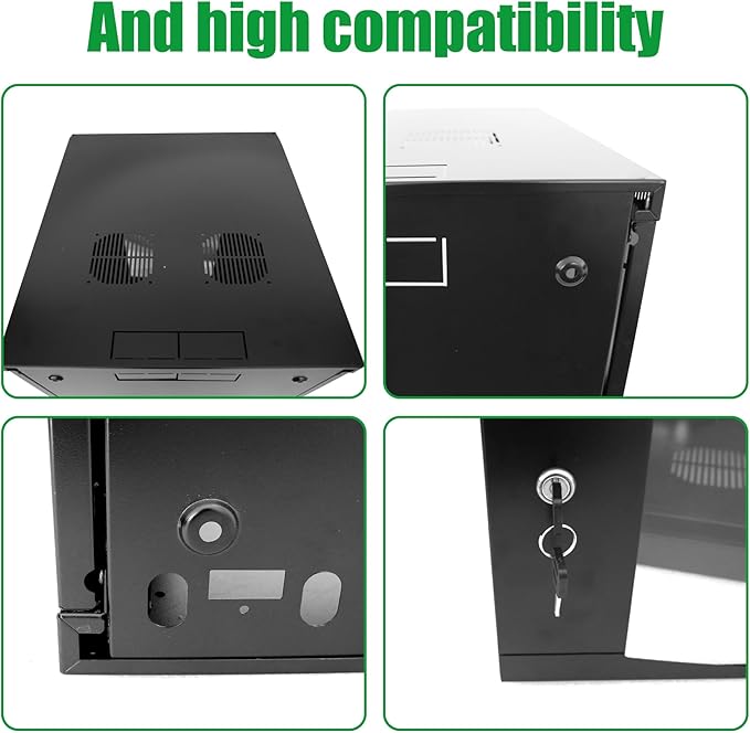 12U Server Cabinet Wall Mount Rack Enclosure