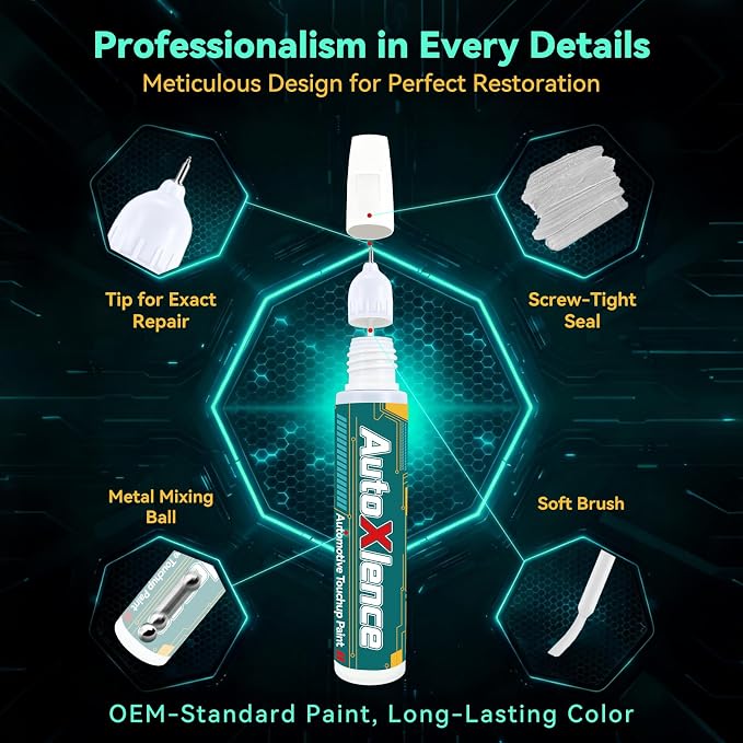 Oxford White(YZ/Z1/M6887) Touch Up Paint Compatible with Ford Specialized Auto Scratch Repair Tool for Cars Easy to Use and Fix