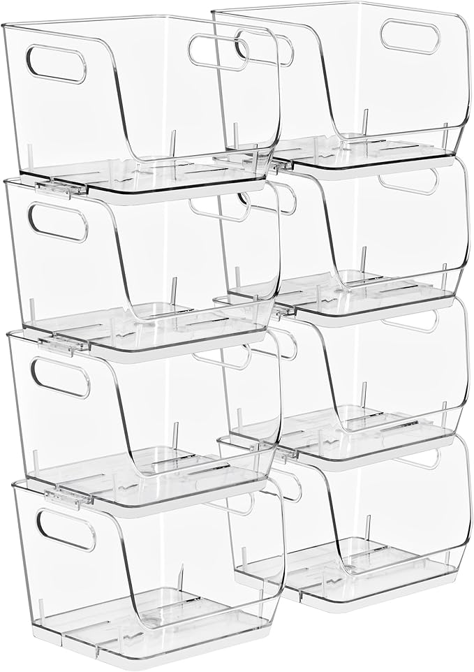 Sorbus Stackable Storage Bins Open Front, Pantry Bins