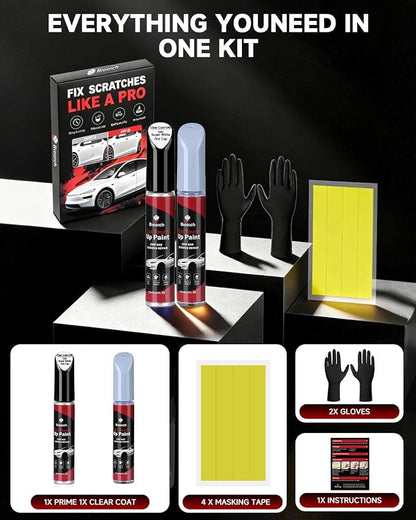 Super White/Ice Cap 040 for Toyota Touch Up Paint Kit[2K Clear Coat Included],Exact Color Match Touch Up Paint for Chip and Scratch Repair