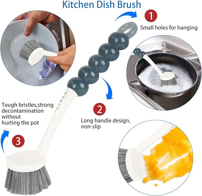 6 Pack Multipurpose Household Cleaning Set, Deep Cleaning Brush Set
