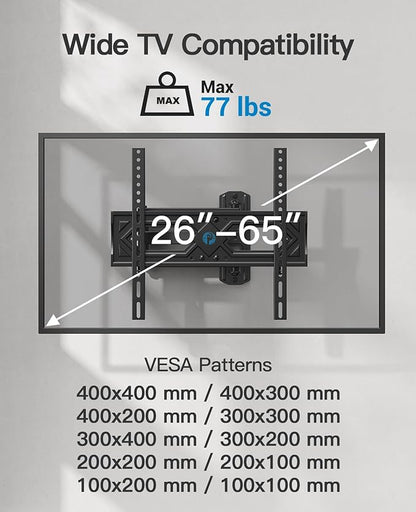 Pipishell Full Motion TV Wall Mount