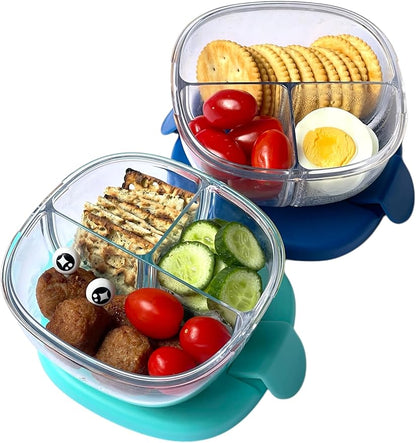 Yumbox Snack Bowl, Leakproof 3 Compartments, Removable Lid, Microwave, Dishwasher Safe, Kids Snacks, Granola Bowl, Snacks for school, work, travel (Hazy Purple)