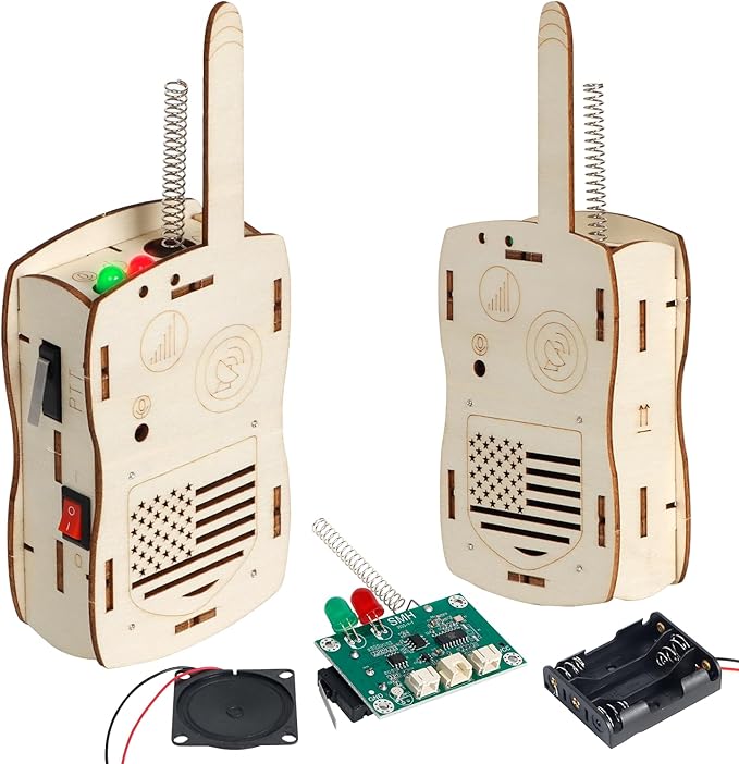 Kids walkie talkies for Boys Girls Age 5-7 8-13 Science Kits for Kids Age 8-10 8-12 12-14 STEM Toysfor 6 7 8 9 10 11 12 13 14+ Years Old Boys Teens DIY Building Crafts