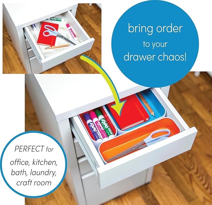 Three by Three Seattle 5 Piece Metal Organizer Tray Set