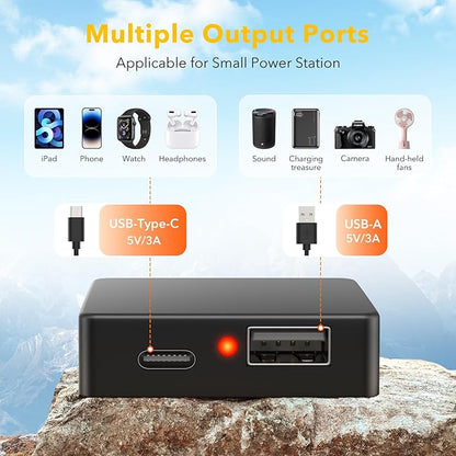 Solar Panels 30W Portable Foldable Solar Charger with 5V USB-A and USB-C Fast Charging Compatible with iPhone, iPad, Samsung, Power Banks, IPX5 Waterproof Perfect for Camping, Hiking, Outdoor