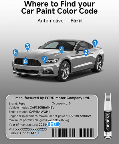 M7 Carbonized Gray Metallic Touch Up Paint for Ford – Exact Match 2 in 1 Paint Pen for Chips and Nicks Repair