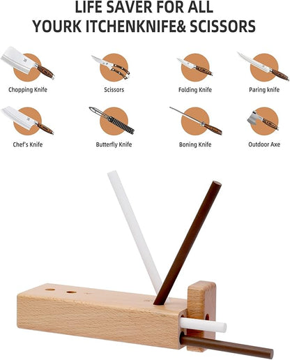 4-Rod Turn Box, Ceramic Sharpener Rod from Kitchen Sharpening Tool, Portable