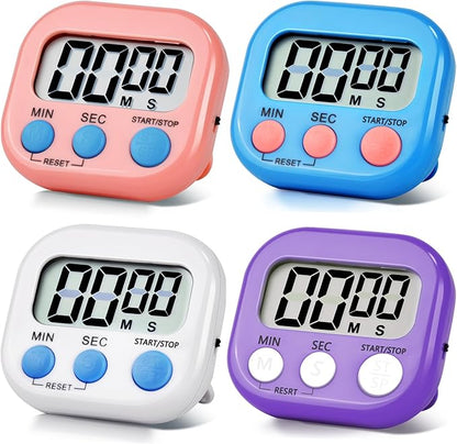 4 Pack Digital Kitchen Timer Magnetic Digital Timer