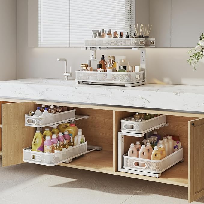2 Pack 19.3IN-Depth Under Sink Organizer