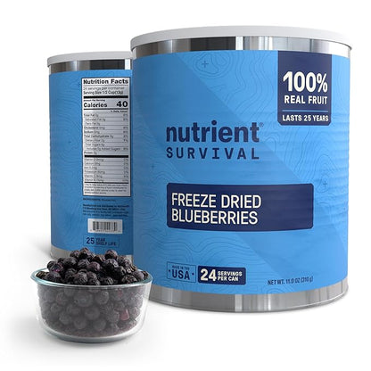 Freeze-Dried Strawberries ??Premium Sliced | #10 Can | 25-Year Shelf Life | Emergency Food & Clean Snacking (Blueberries)