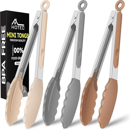 Hotec Mini Silicone Kitchen Tongs