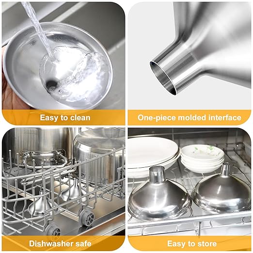 2 Pack Stainless Steel Kitchen Funnel Set