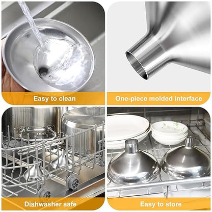 2 Pack Stainless Steel Kitchen Funnel Set