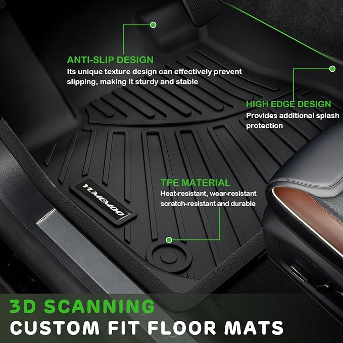 Floor Mats for 2003-2009 Toyota 4Runner Only 5 Seats Upgrade Trunk Mat with Backrest Mat All Weather TPE Floor Liners Fit for Toyota 4-Runner Anti-Slip Full Set Car Accessories