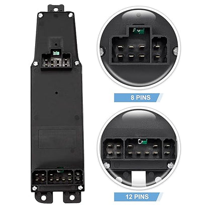 BASIKER Master Power Window Switch and Bezel, Driver Side Window Switch Bezel