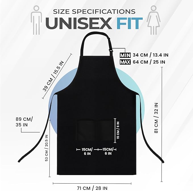 Utopia Kitchen 4 Pack Bib Apron Adjustable