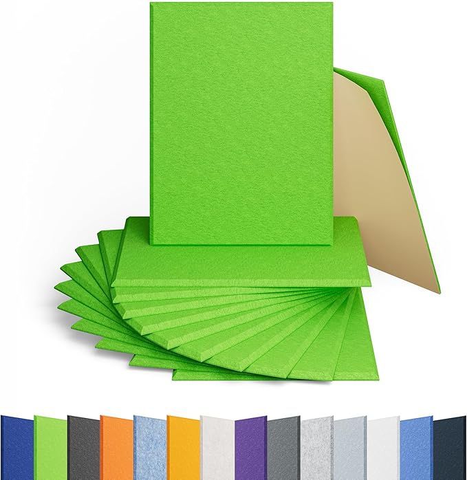 Amantech 12 Pack Acoustic Panels Self Adhesive Sound Proof Foam, High Density