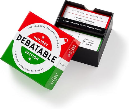 Brass Monkey Debatable Holiday Edition – Social Party Game with 400 Holiday Topics to Argue About, 2+ Players