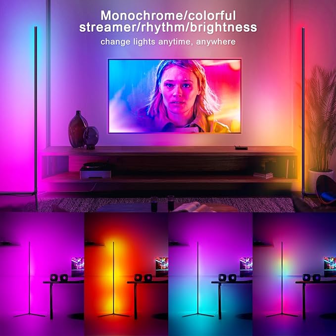 Tyute Corner Floor Lamp 2 Pack, LED Lamps