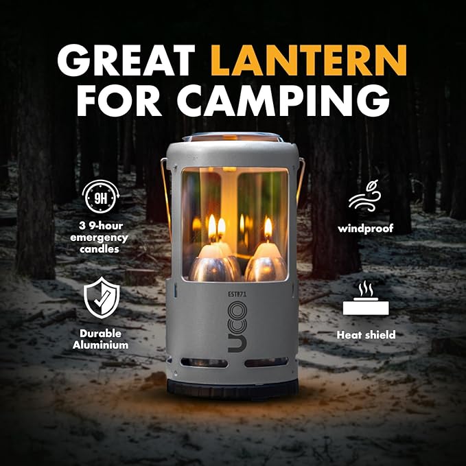 UCO Candlelier Candle Lantern, Candle Lanterns for Real Candles, Perfect Outdoor Gear for Camping or for Power Outages, Includes 3 Long Burning Candles