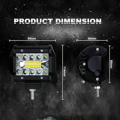4 Inch Led Pod 60W 12000LM Triple Row Spot Flood Combo Off Road Fog Driving Light for Truck ATV UTV SUV Boat, 8 Pack