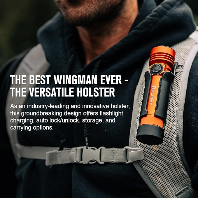OLIGHT Seeker 4 Pro Rechargeable Flashlights, 4600 Lumens High Powerful Bright Light with USB C Holster, Waterproof IPX8 for Emergencies, Camping, Searching (Orange Cool White)