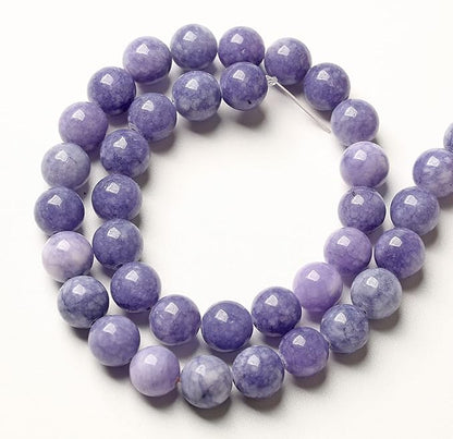 90PCS 8MM Lavender Purple Chalcedony Stone Loose Beads for Jewelry Making DIY Bracelet Necklace