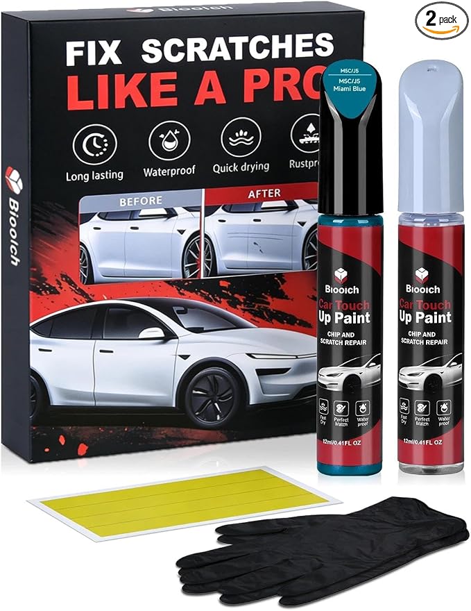Miami Blue M5C/J5 for Porsche Touch Up Paint Kit[2K Clear Coat Included],Exact Color Match Touch Up Paint for Chip and Scratch Repair